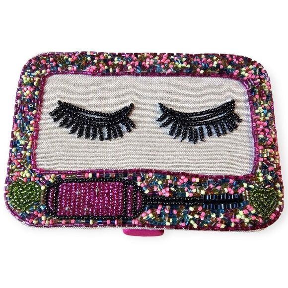 Ornate Lash Beaded Pink Multicolour Eyelash Case - Picture 7 of 9